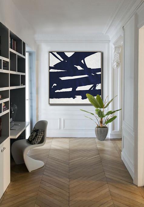 Navy Blue Minimalist Painting #NV300A